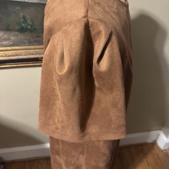 Calvin Klein Plus Size Woman’s Short Sleeve Faux Brown Suede Sheath Dress 22W - Picture 3 of 10